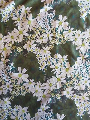 £29 • Buy Vintage Curtains Approximate 47 W X 66 Drop, 70s Floral Geometric. Green