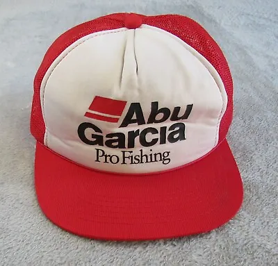 Vintage Abu Garcia Fishing Trucker Hat Mesh Snapback Red White Cap • $14.95