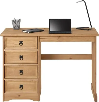 Corona Dressing Table Desk 4 Drawer Mexican Solid Pine Wood Computer • £89.90