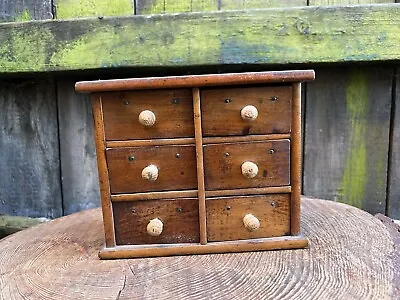 Antique Naive MINIATURE CHEST OF DRAWERS Cabinet Spice Folk Art Piece Hand Made • £59.97