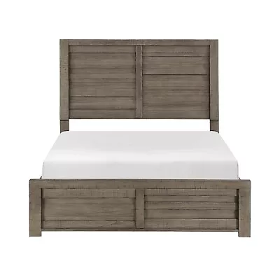 Rustic Style Gray Finish California King Panel Bed Wooden Bedroom Furniture 1pc • $899