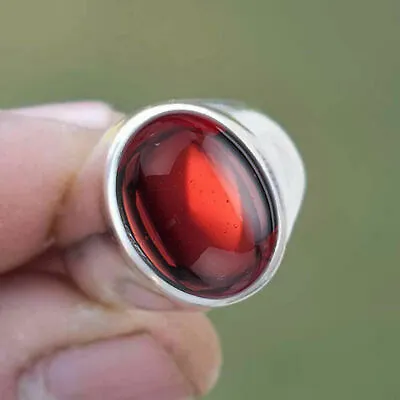 Red Garnet Mens Gift Ring Solid 925 Sterling Silver Ring Handmade Jewellery Ring • $39.99
