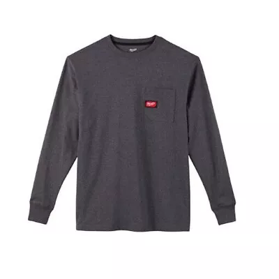 Tools NWT Mens Milwaukee Heavy Duty Long Sleeve T-Shirt Size Large Gray Pocket • $13.95