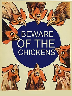 Beware Of Chickens Funny Retro Metal Sign/ Plaque Novelty Gift  • £4.90