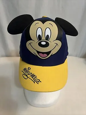 Walt Disney World Child's Baseball Cap YOUTH Mickey Mouse Ears Hat Blue/Yellow • $12