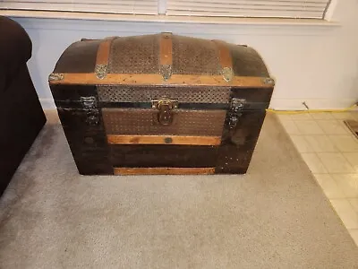 Vintage Antique Steamer Trunk 1800s Victorian Original Hardware • $200