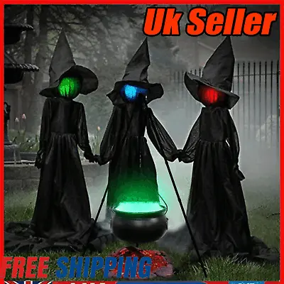 2023 Halloween Decor Outdoor - Large Witches Cauldron On Tripod With Light YarQS • £6