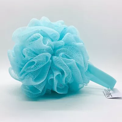 Bath & Body Works Blue Mesh Shower Sponge Loofah Pouf Soft Silicone Handle Strap • $6.95