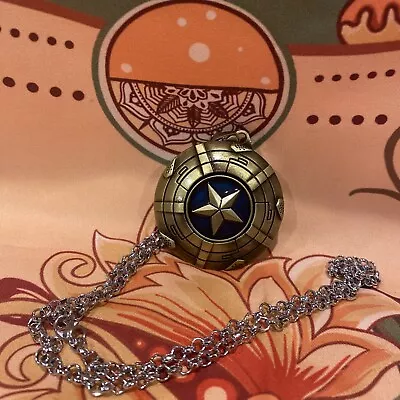 Full Metal Spinning Captain America Pendant Or Keychain Spinning Bronze And Blue • $14.85