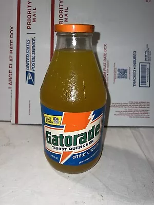 Vintage 1980’s Full Gatorade Glass Bottle Citrus 46oz Sealed Brand New Nfl Rare! • $249.99