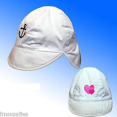 Baby Sun Protection Hat Cap Neck Flap 3 Sizes * Fast Despatch • £2.77