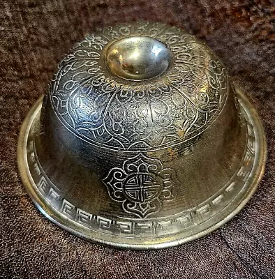 Antique Silver Incised Asian Chinese  Eastern Bowl • £55