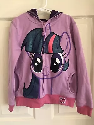 My Little Pony Twilight Sparkle Hooded Zipped Sweatshirt L Kids 6X Wings Mohawk • $9.99