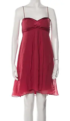 Aidan Mattox Silk Chiffon Knee Length Red Cocktail Party Slip  Dress Size 6 • $45