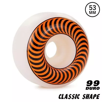 53mm Spitfire Classics 99D Skateboard Wheels White Orange Classic Shape New • $27.99