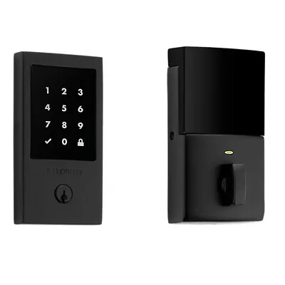 Baldwin 8225.ZW Satin Black Touchscreen Minneapolis Z-Wave Deadbolt Wi-Fi Keypad • $324.95