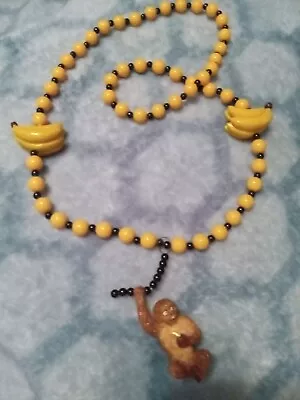 Mardi Gras Monkey And Banana Necklace About 20 Inches Long • $10