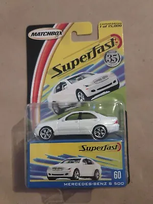 MATCHBOX SUPERFAST #60 MERCEDES-BENZ S500 WHITE 35th YEAR LE 1 Of 15000 NIP NOS • $18.88