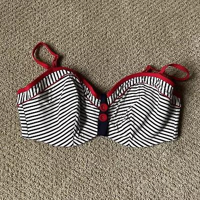 Panache Swimwear Lucille Underwire Bandeau Strapless 38E Swim Stripe Top • £14.45