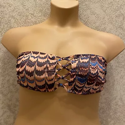 H&M Bikini Top Multicolor Wave Print Size 10/Medium. Flawed • $1.50