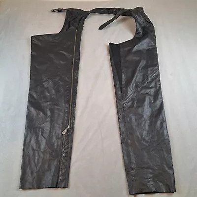 Harley Davidson Leather Riding Motorcycle Chaps Woman’s Size Medium Black • $64.95