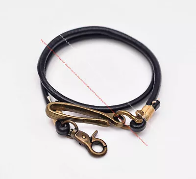 £7.19 • Buy 14 ~30  Retro U Hook Biker Trucker Veg. Cowhide Leather Jeans Pants Wallet Chain