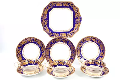 Hammersley China Tea Set Bone 10pc Part Cup Saucer Side Sandwich Plate 1414 • £100