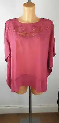 £7.49 • Buy NEW Debenhams Ladies Coral Pink Embroidered Kimono Top Size 12 - 24 RRP 39