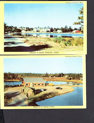 2 Vintage Postcards - Edaville MA Railroad Station & Plantation • $4.82