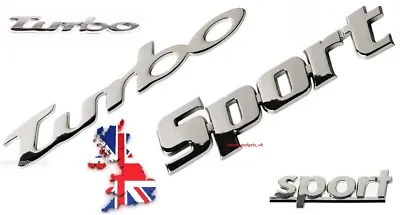 3D Chrome SPORT & TURBO BADGE/LOGO/EMBLEM/DECAL FOR LPG CAR VAN TRUCK MOPED 4X4 • $7.45