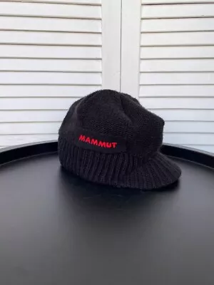 Mammut Black Visor Outdoor Winter Beanie Knit Hat Cap • $45
