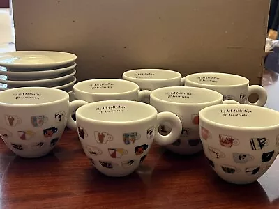 £80 • Buy Illy 25th Anniversary Cappuccino Cups X 7 Plus X6 ￼Iley Branded Espresso Cups