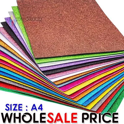 10-100 PCS A4 Glitter Premium Quality 12 Colours Arts Crafts Foam Sheets • £2.95