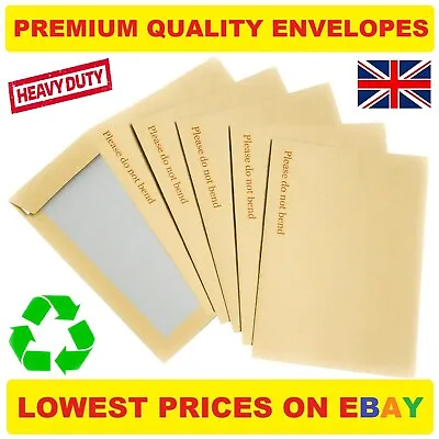 Board Backed Envelopes Hard Please Do Not Bend Brown C3 C4 C4+ C5 C6 A3 A4 A5 A6 • £1.97