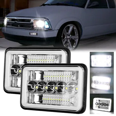 Pair 4x6  LED Headlights Halo DRL Hi-Lo Beam For Chevrolet S10 1995-1997 Blazer • $33.99