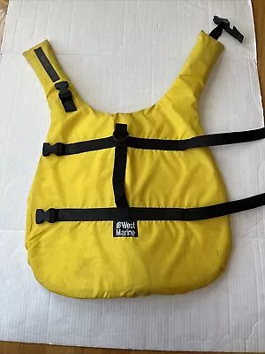 Yellow Life Vest Floatation Device West Marine Adjustable Straps • $14.95