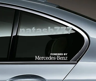 Powered By  Mercedes Benz AMG Sport Racing Decal Sticker Emblem Logo WHITE Pair • $17.95