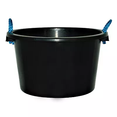 45L Black Muck Bucket Rope Handle Heavy Duty Mixing Cement Storage Plastic U.K. • £15.99