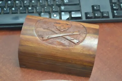 $20 • Buy Handmade Carved Pirate Treasure Chest Jewelry Wood Box 6  #f-63