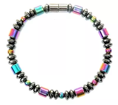 All Magnetic Hematite RAINBOW BRACELET ANKLET NECKLACE 1 Row Men Women Powerful  • $36.99