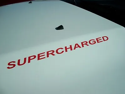  SUPERCHARGED  (2)  Vinyl Stickers Decals Hood Fender Bumper Window Choose Color • $9.99