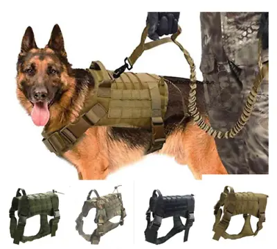 Tactical Dog Vest US Working Dog Military Harness With Handle No-pull Large • $18.04