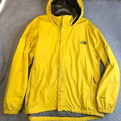 The North Face Jacket Mens XL Hyvent Mesh-Lined Hooded Yellow Nylon Rain Coat • $33