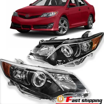 Fit 2012 2013 2014 Toyota Camry Halogen Projector Headlights Assembly Left&Right • $77.99
