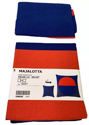 IKEA Set Of 2 Majalotta Cushion Throw Pillow Cover Blue Orange 20x20 Square • £15.55