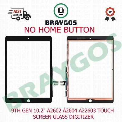 For IPad 9th Gen 10.2  A2602 A2604 A2603 Touch Screen Glass Digitizer Black • £15.25