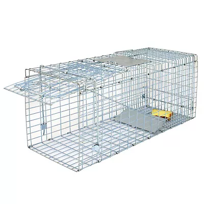 32'' Humane Live Animal Trap 1 Door Cage Rodent Rabbits Cat Raccoon Squirrel • $29.29