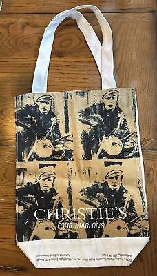 CHRISTIE’S Auction House 2014 Warhol Brando Elvis Four Marlons Canvas Tote Bag • $21.99