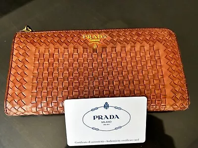 Prada Madras Leather Continental Wallet • $115