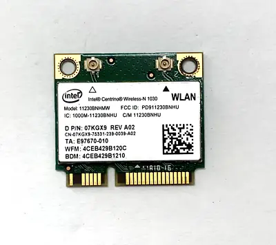 Dell 7KGX9 Intel Centrino Wireless-N 1030 11230BNHMW PCI-E LAN WiFi HP G4 G6 G7 • $7.99